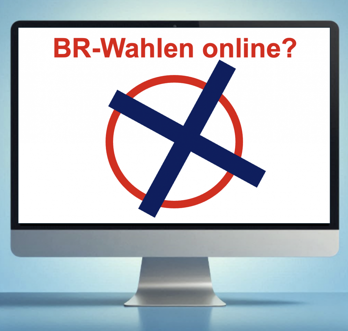 Ein Bildschirmmonitor auf dem ein Wahlsymbol zusehen ist