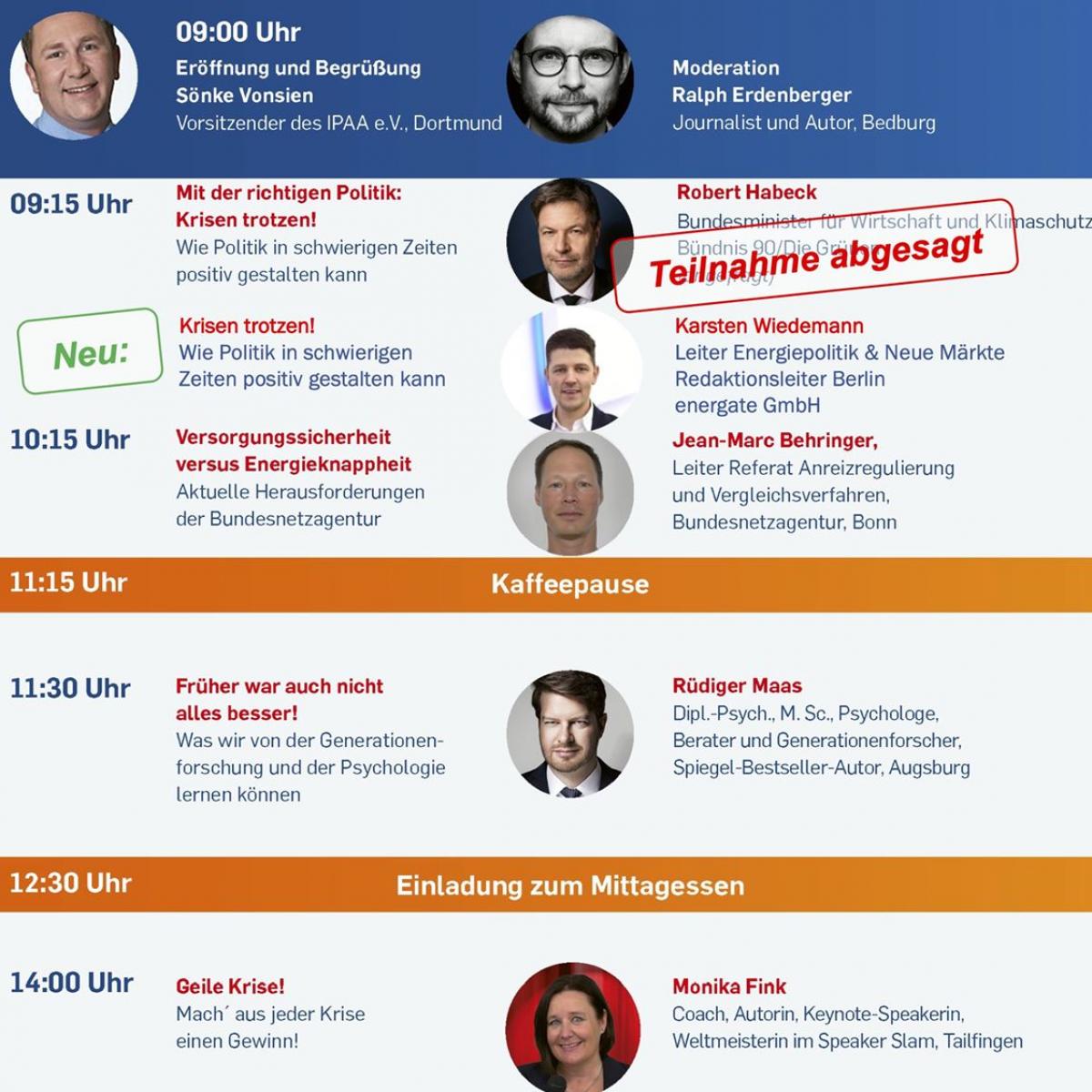 Seite des Programmheftes der IPAA-Schulungstage 2023
