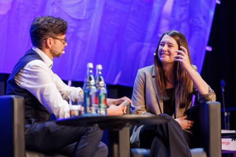Uljana Kuchta im Gespräch mit dem Moderator